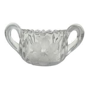 Vintage Tiffin-Franciscan EAPG Clear Cut Open Sugar Bowl‎ Floral Etched